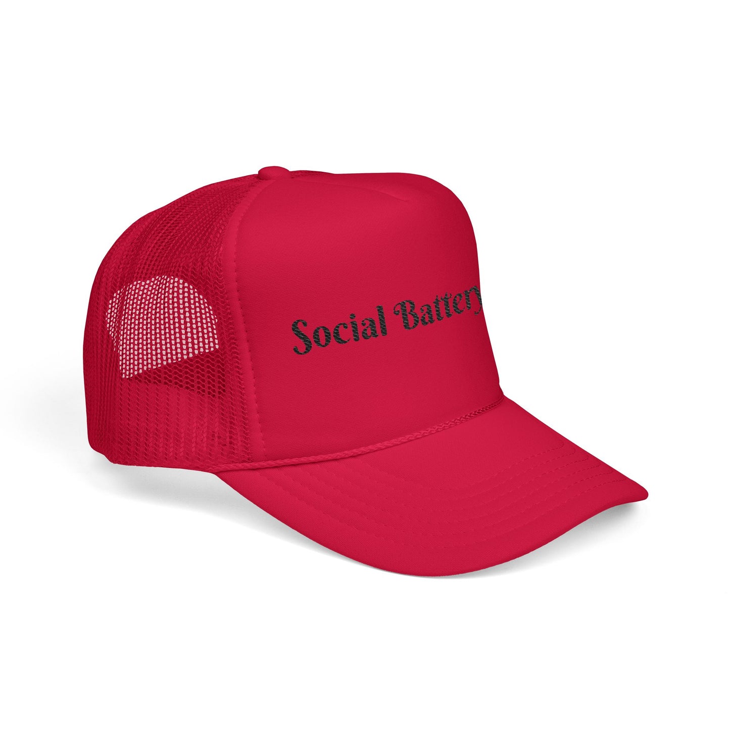 Social Battery Foam Trucker Hat - Casual Graphic Cap, Fun Gift for Friends, Outdoor Adventures, Festival Headwear, Summer Style