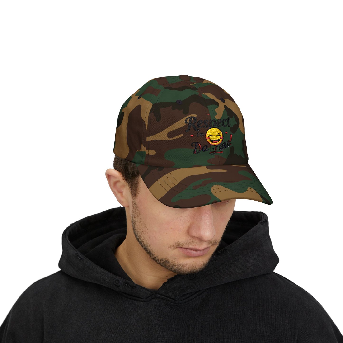 Humorous Dad Cap - 'Respect to Da Law!' Adjustable White Hat