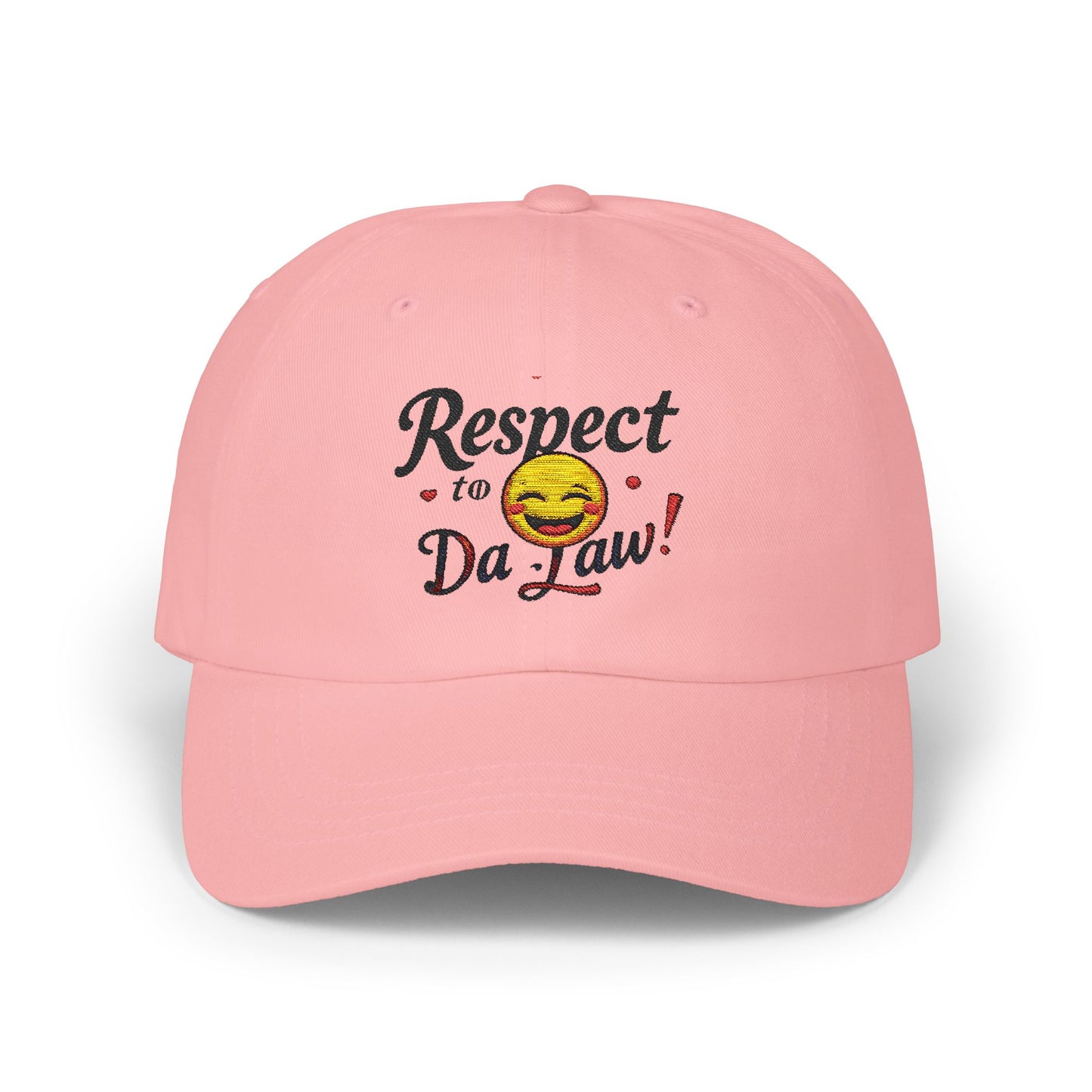 Humorous Dad Cap - 'Respect to Da Law!' Adjustable White Hat