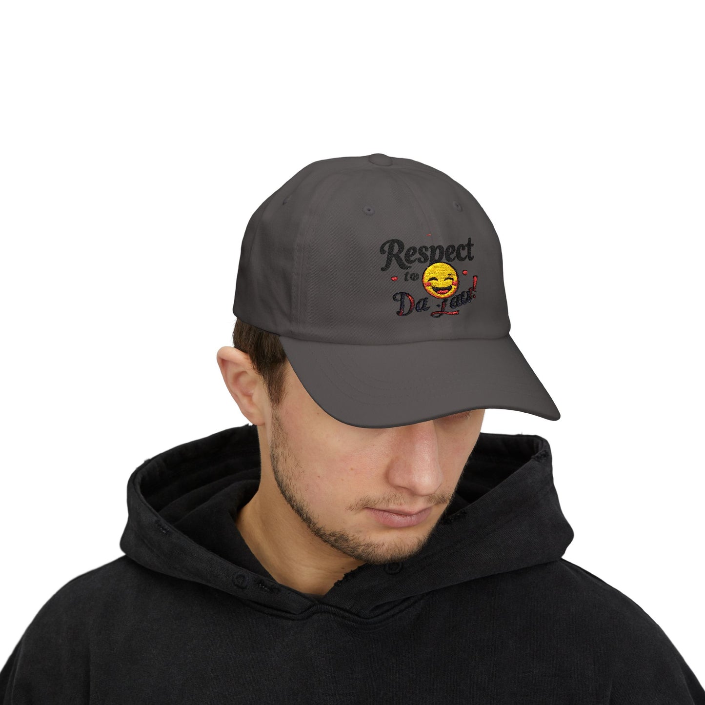 Humorous Dad Cap - 'Respect to Da Law!' Adjustable White Hat