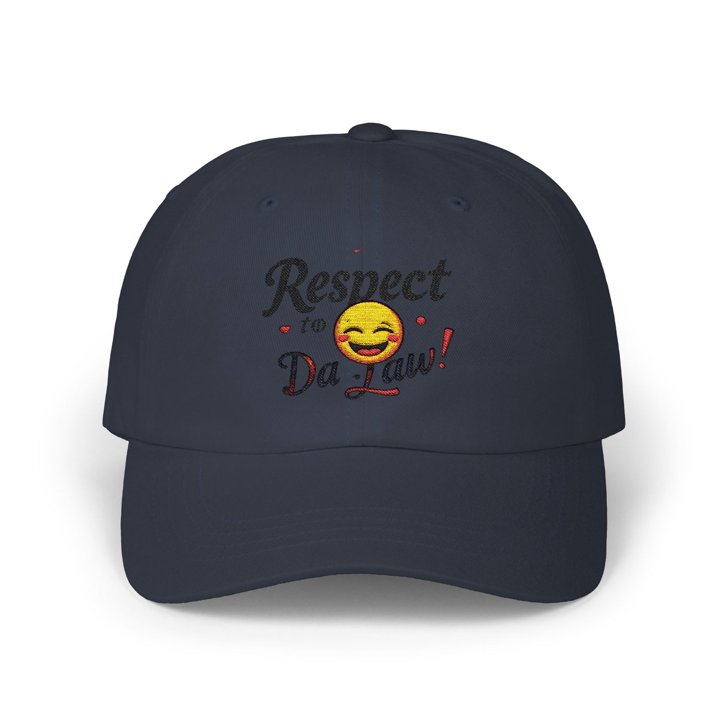 Humorous Dad Cap - 'Respect to Da Law!' Adjustable White Hat