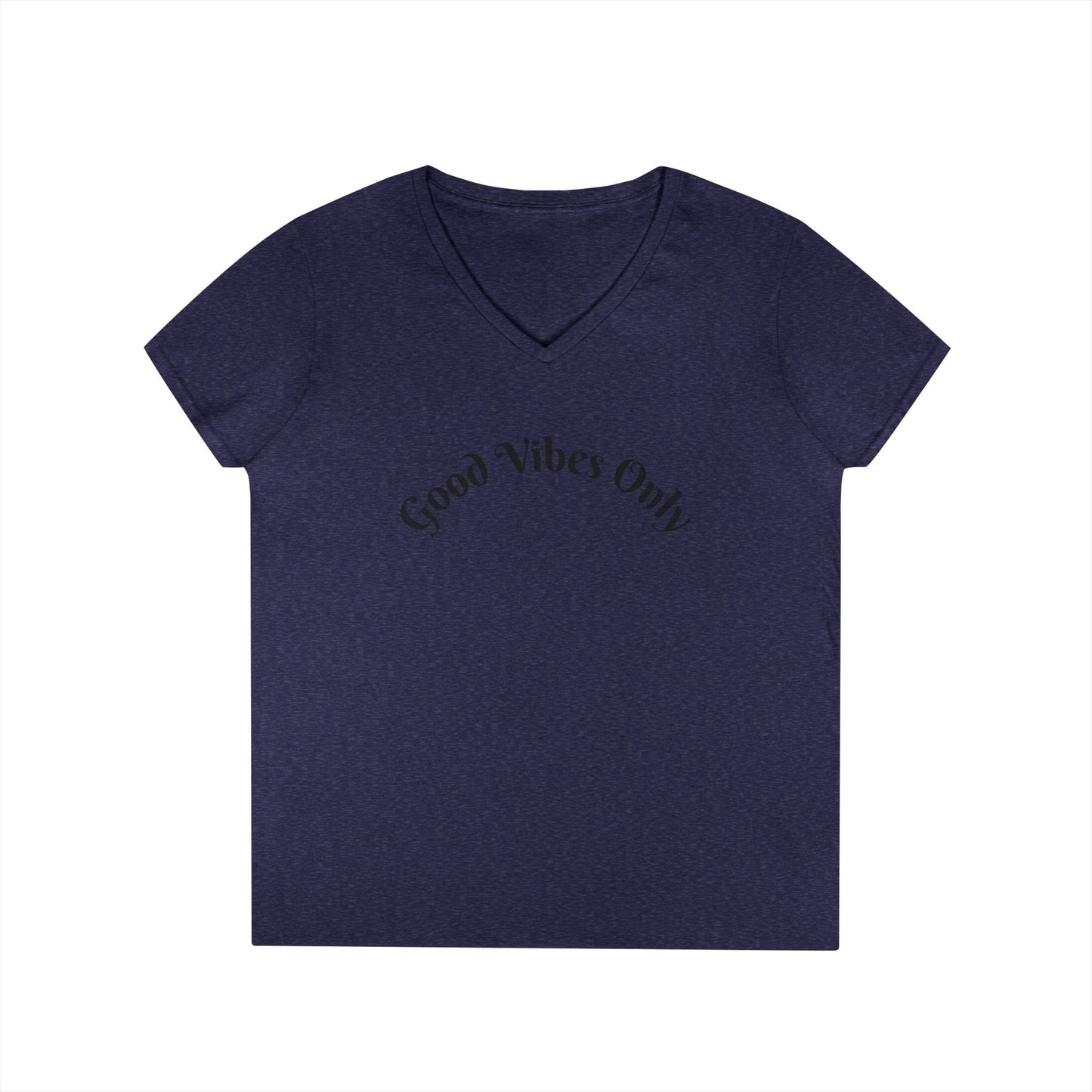 Good Vibes Only Ladies' V-Neck T-Shirt | Casual Motivational Tee for Positive Energy