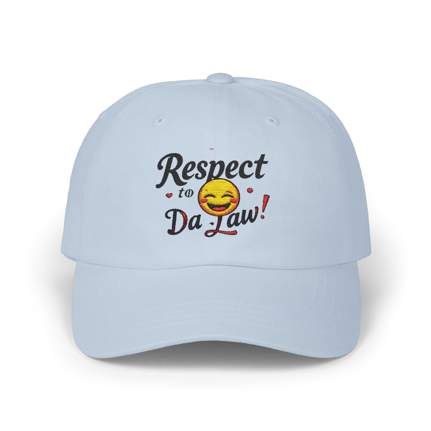 Humorous Dad Cap - 'Respect to Da Law!' Adjustable White Hat