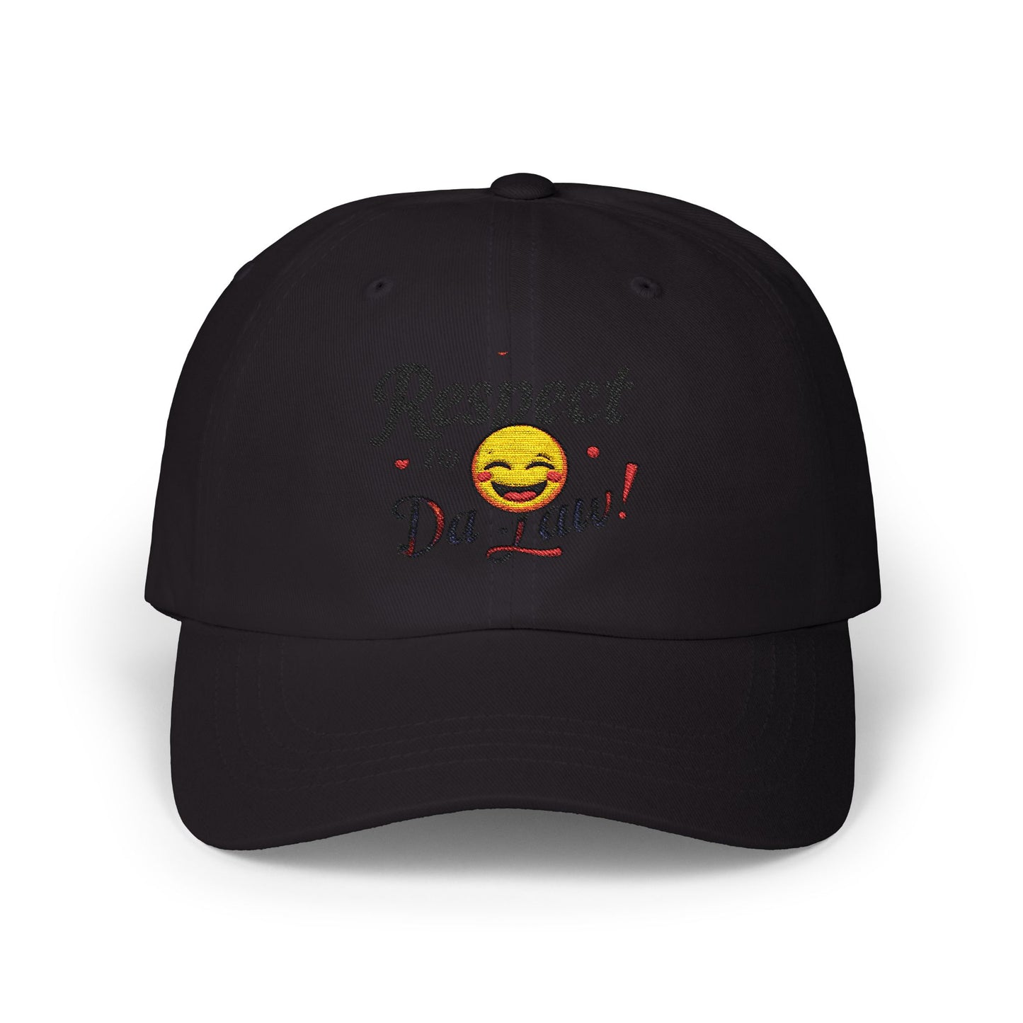 Humorous Dad Cap - 'Respect to Da Law!' Adjustable White Hat