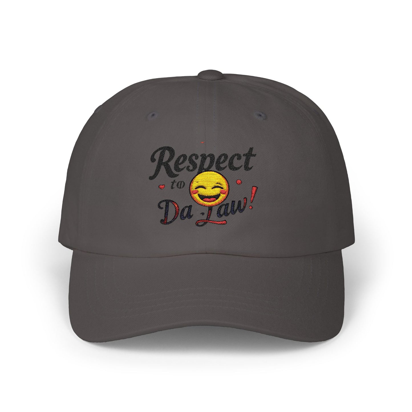 Humorous Dad Cap - 'Respect to Da Law!' Adjustable White Hat