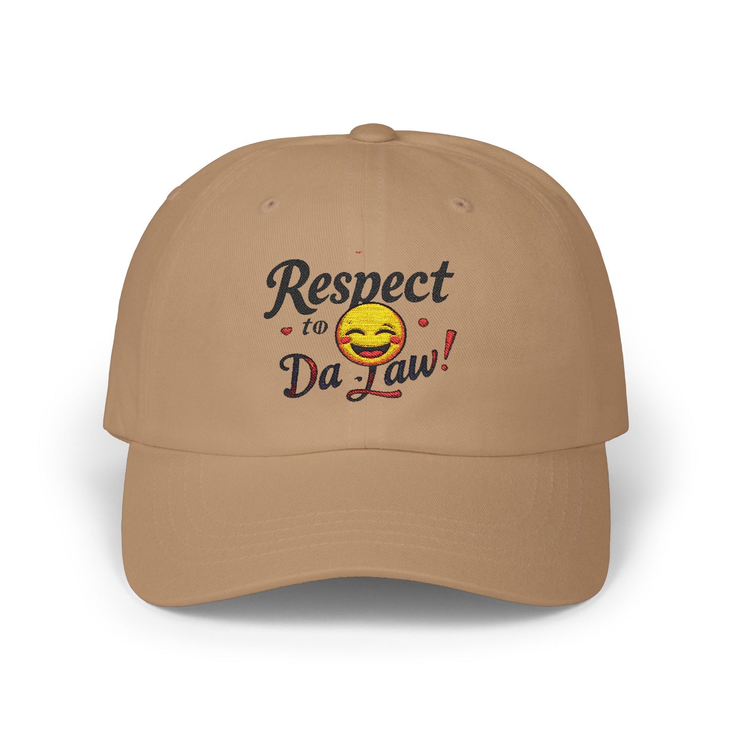 Humorous Dad Cap - 'Respect to Da Law!' Adjustable White Hat