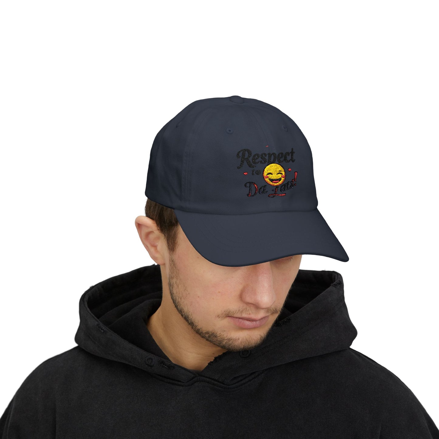 Humorous Dad Cap - 'Respect to Da Law!' Adjustable White Hat
