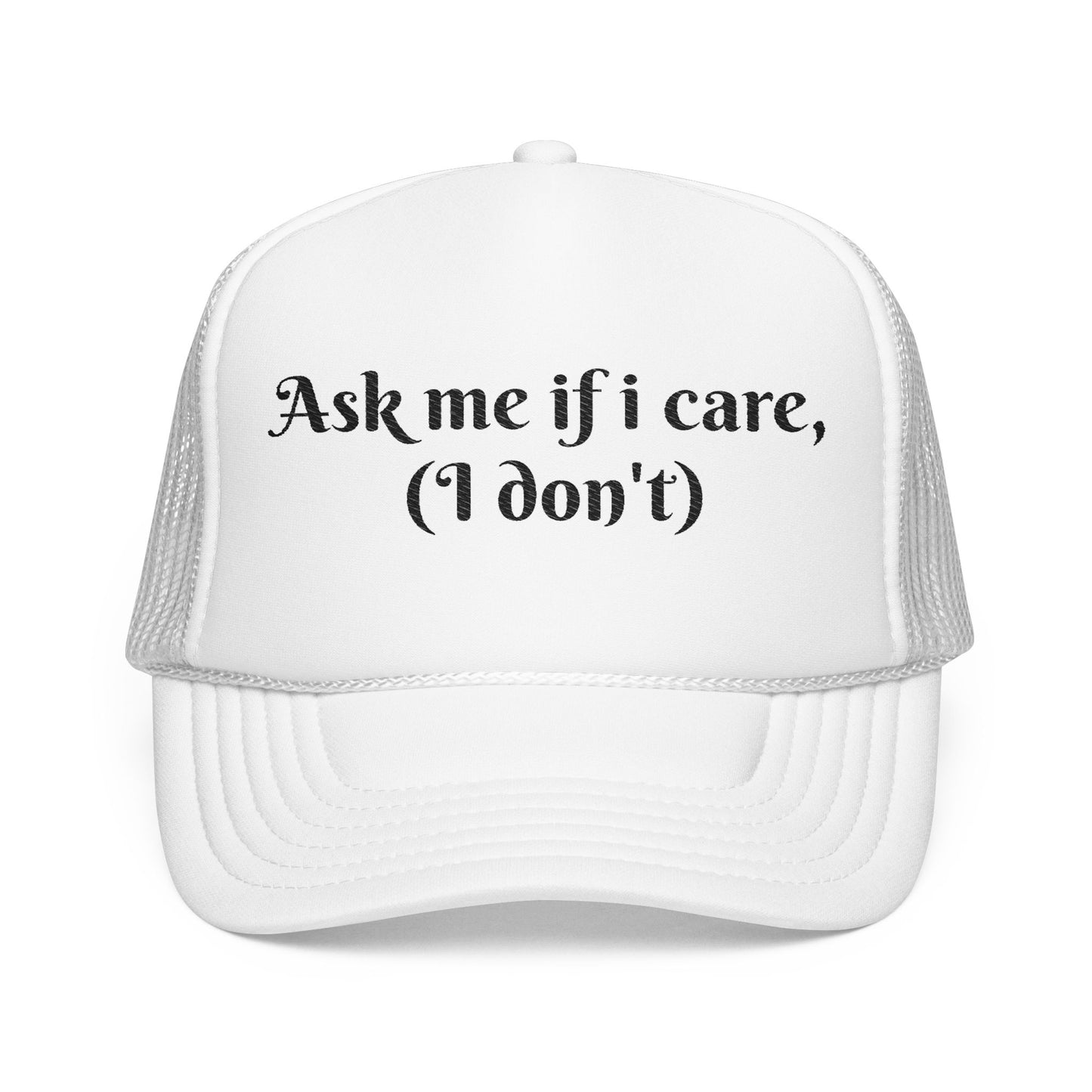 Foam Trucker Hat, Funny Cap, Gift for Friends, Casual Headwear, Outdoor Accessory, Summer Style, Embroidered Humor