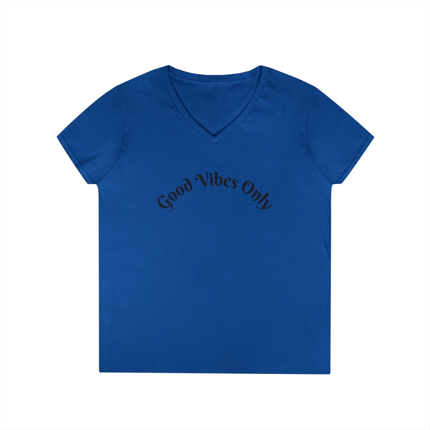 Good Vibes Only Ladies' V-Neck T-Shirt | Casual Motivational Tee for Positive Energy