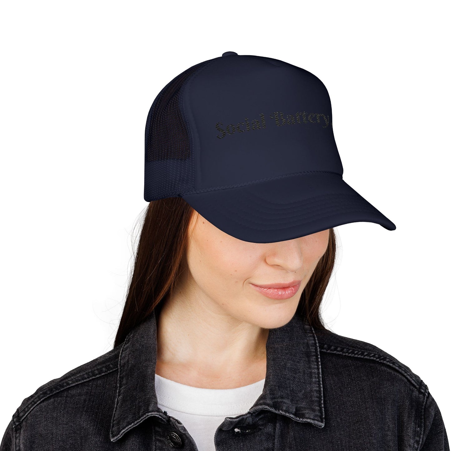 Social Battery Foam Trucker Hat - Casual Graphic Cap, Fun Gift for Friends, Outdoor Adventures, Festival Headwear, Summer Style