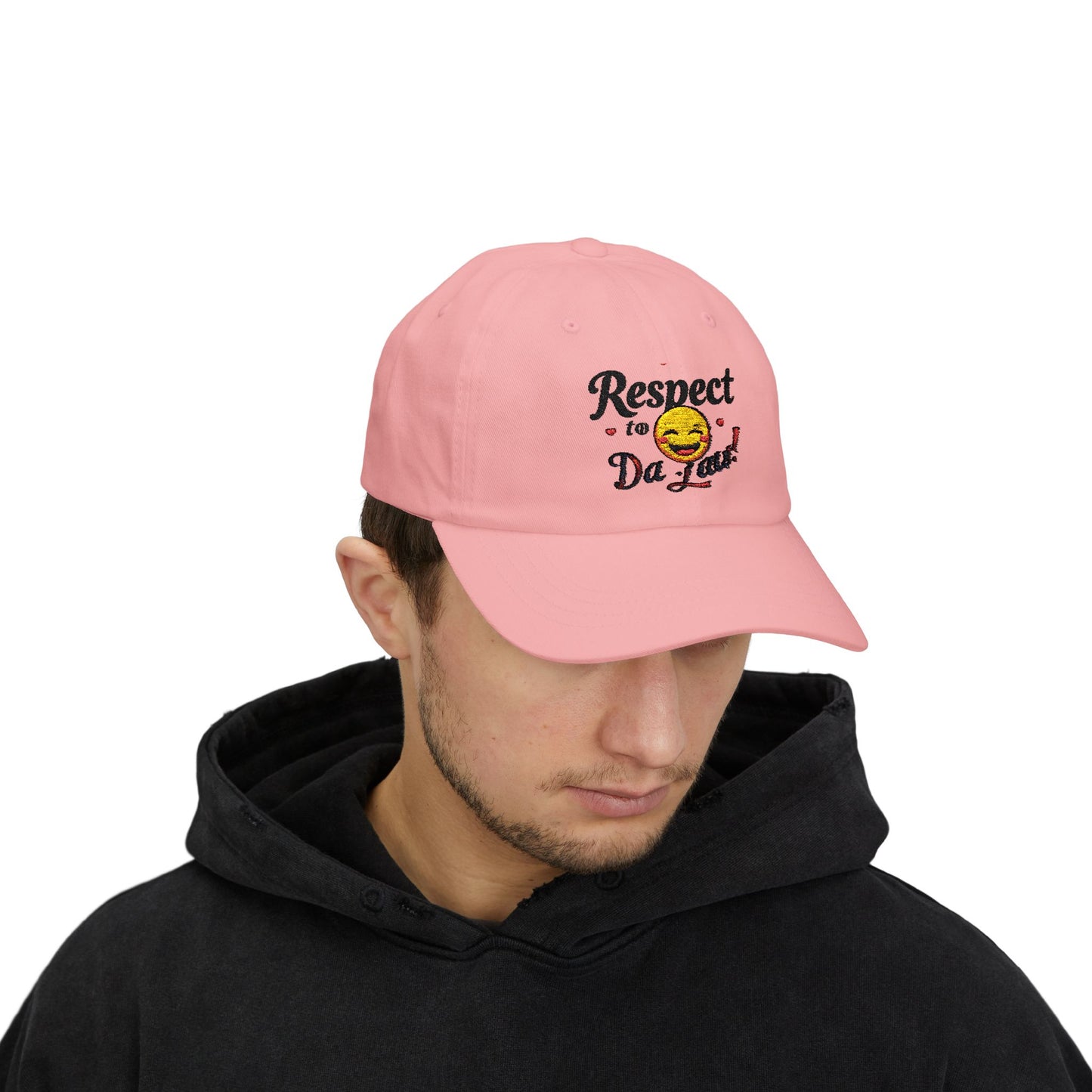 Humorous Dad Cap - 'Respect to Da Law!' Adjustable White Hat