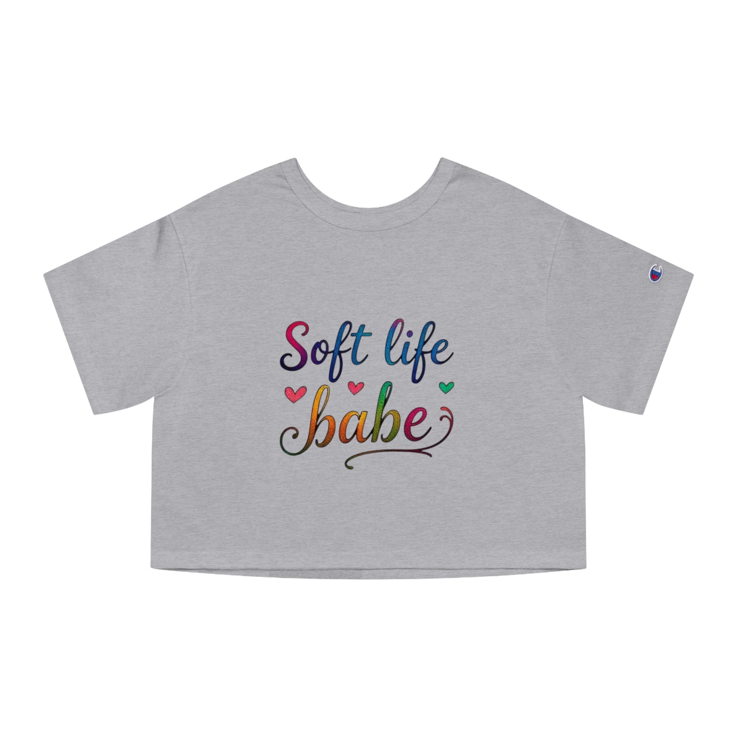 Cropped T-Shirt - Soft Life Babe, Summer Casual Wear, Gifts for Her, Trendy Women’s Apparel, Comfortable Everyday Top