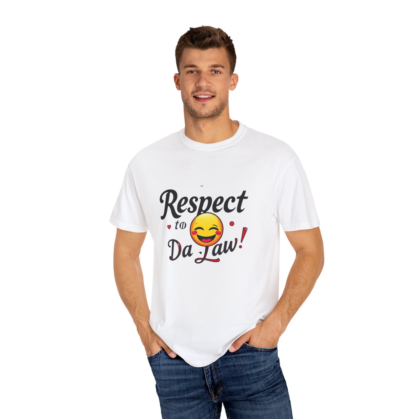 Playful Unisex T-Shirt: 'Respect to Da Law!' | Gift for Law Students, Casual Wear, Funny Tee, Statement Shirt