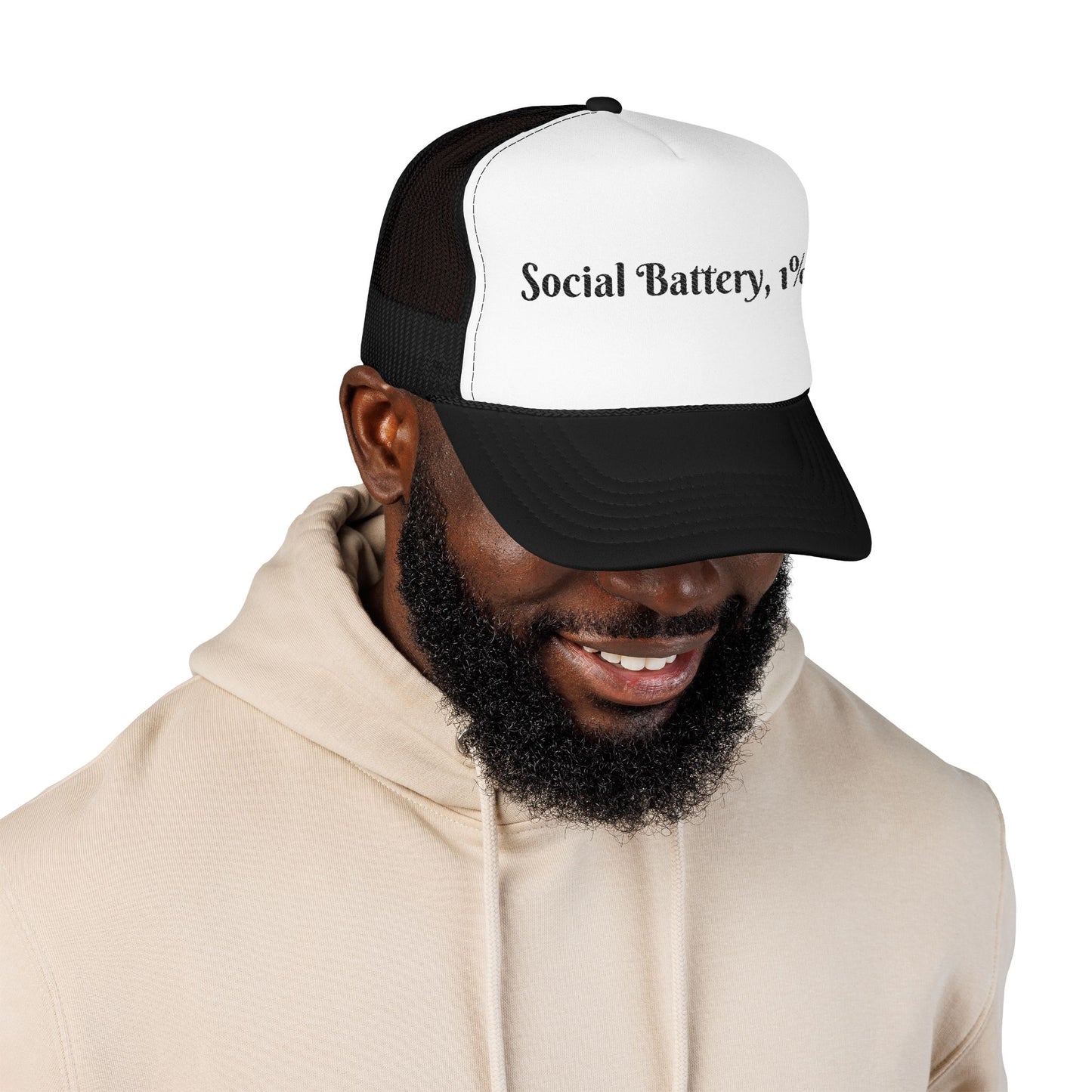Social Battery Foam Trucker Hat - Casual Graphic Cap, Fun Gift for Friends, Outdoor Adventures, Festival Headwear, Summer Style