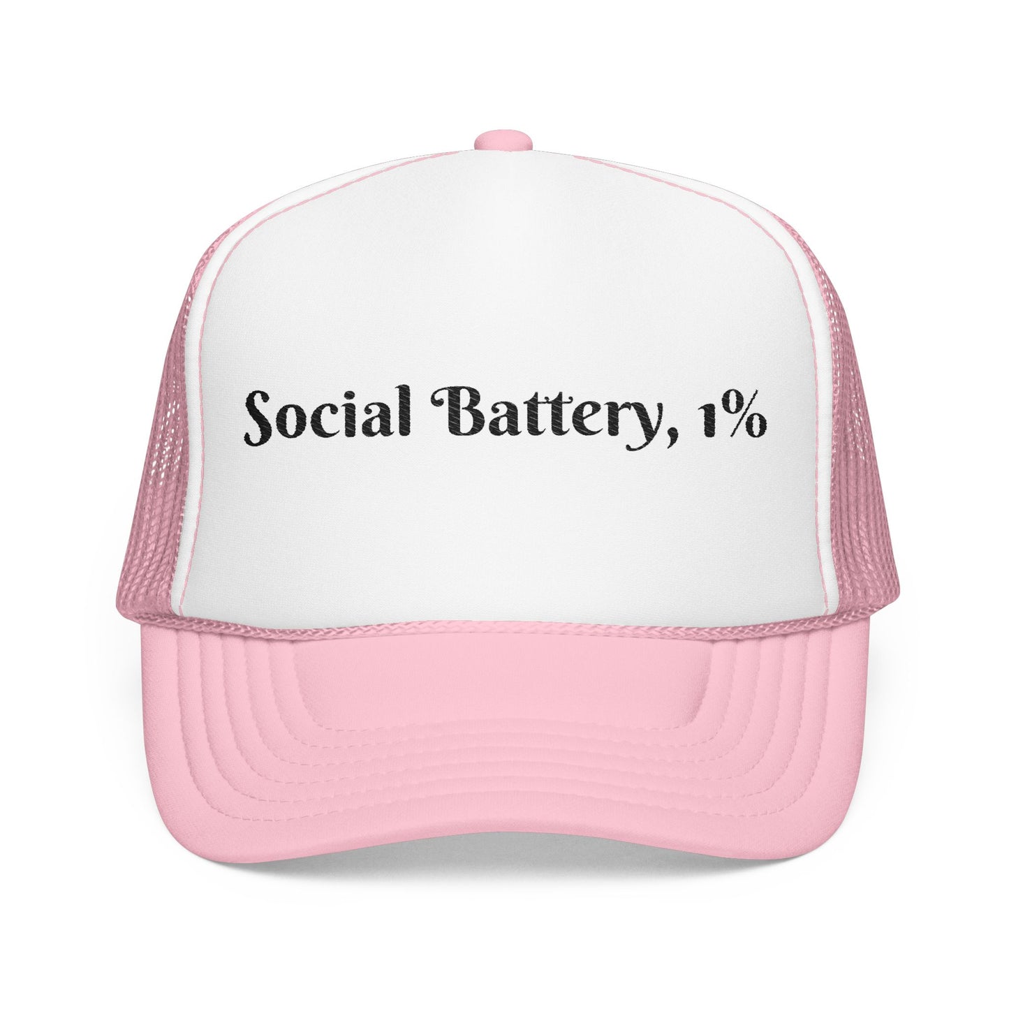 Social Battery Foam Trucker Hat - Casual Graphic Cap, Fun Gift for Friends, Outdoor Adventures, Festival Headwear, Summer Style