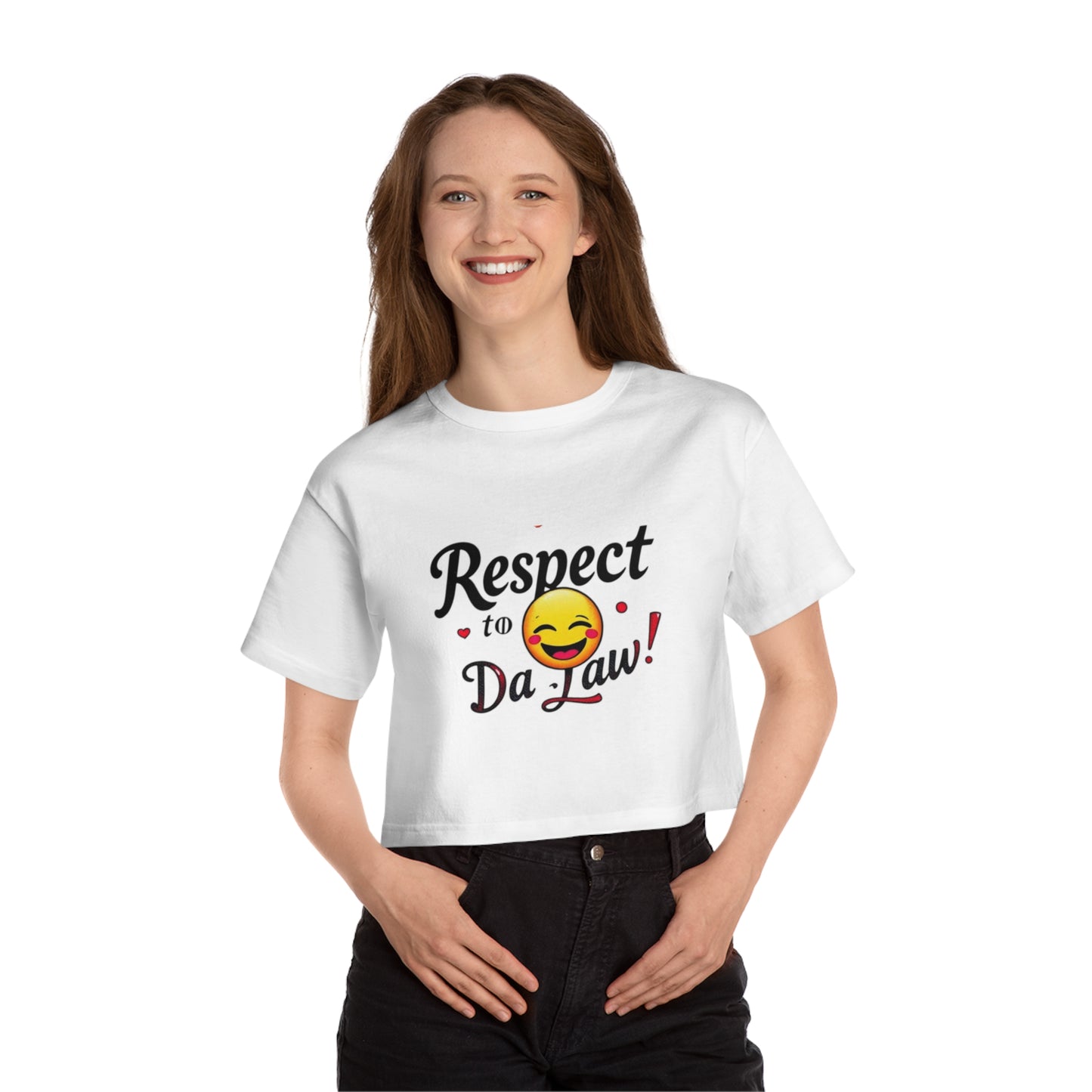 Respect to Da Law! Cropped T-Shirt, Funny Tee, Gift for Law Students, Casual Outfit, Summer Top, Unique Humor Shirt