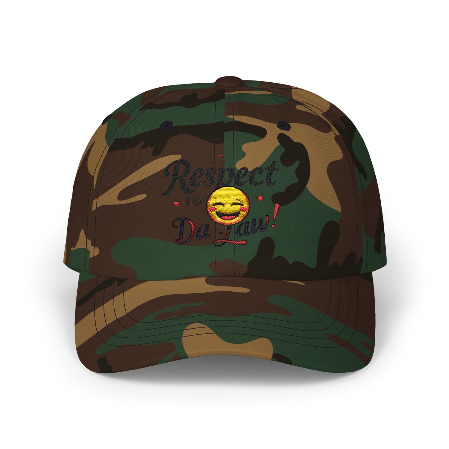 Humorous Dad Cap - 'Respect to Da Law!' Adjustable White Hat