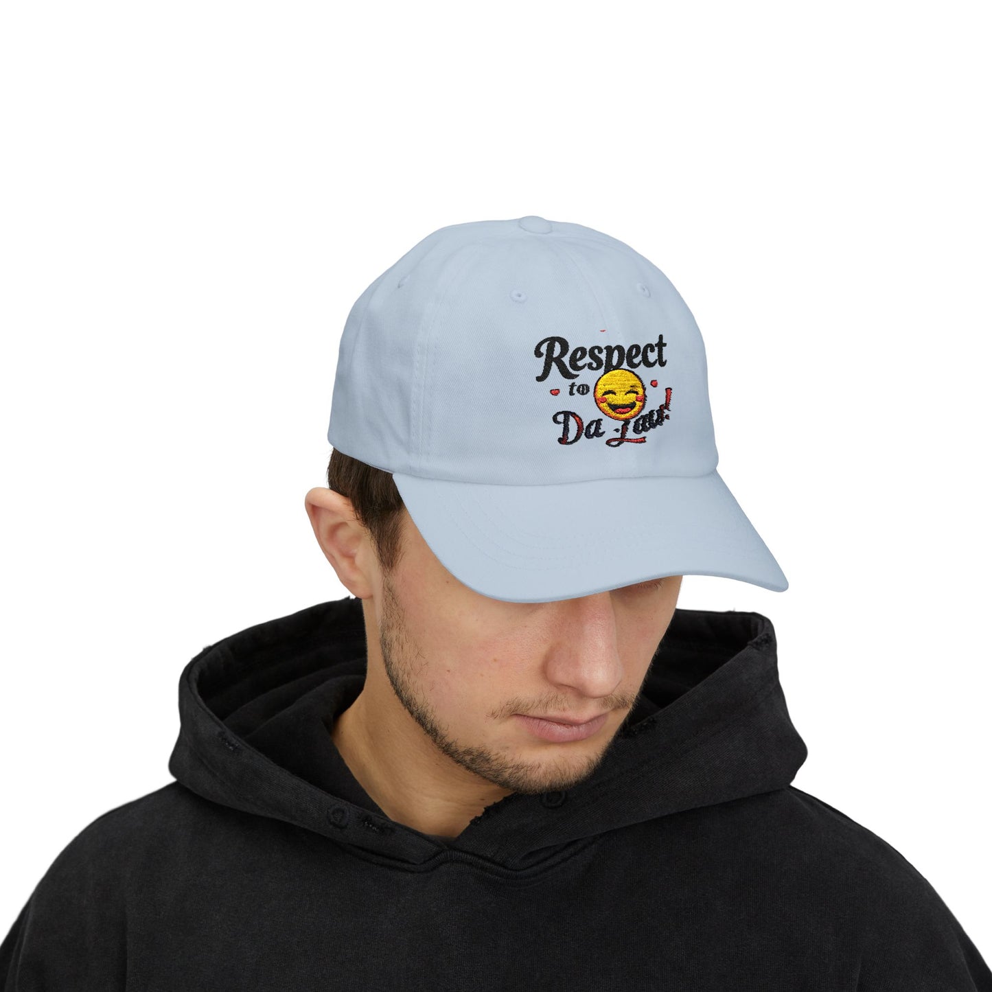 Humorous Dad Cap - 'Respect to Da Law!' Adjustable White Hat