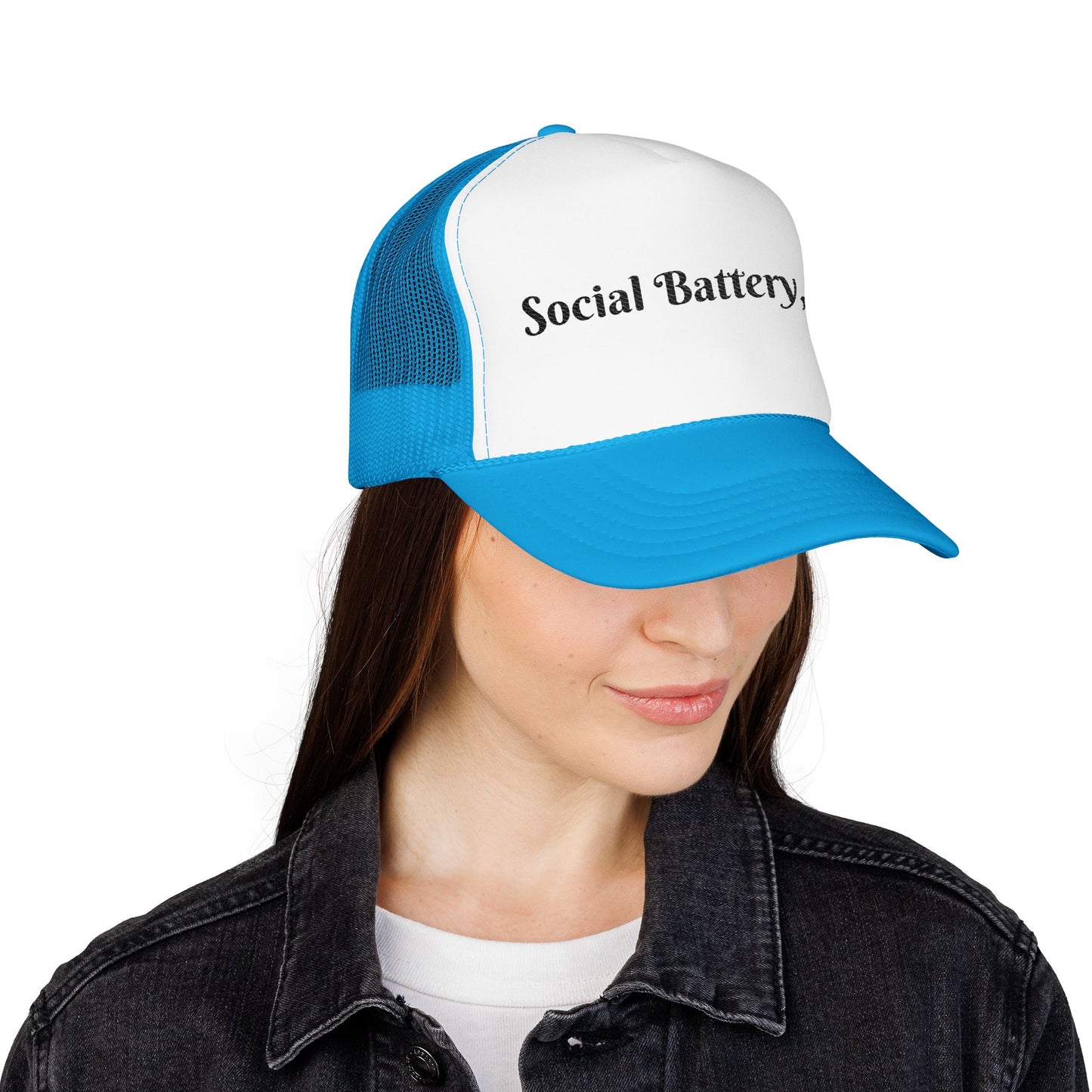 Social Battery Foam Trucker Hat - Casual Graphic Cap, Fun Gift for Friends, Outdoor Adventures, Festival Headwear, Summer Style