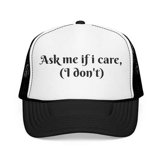 Foam Trucker Hat, Funny Cap, Gift for Friends, Casual Headwear, Outdoor Accessory, Summer Style, Embroidered Humor