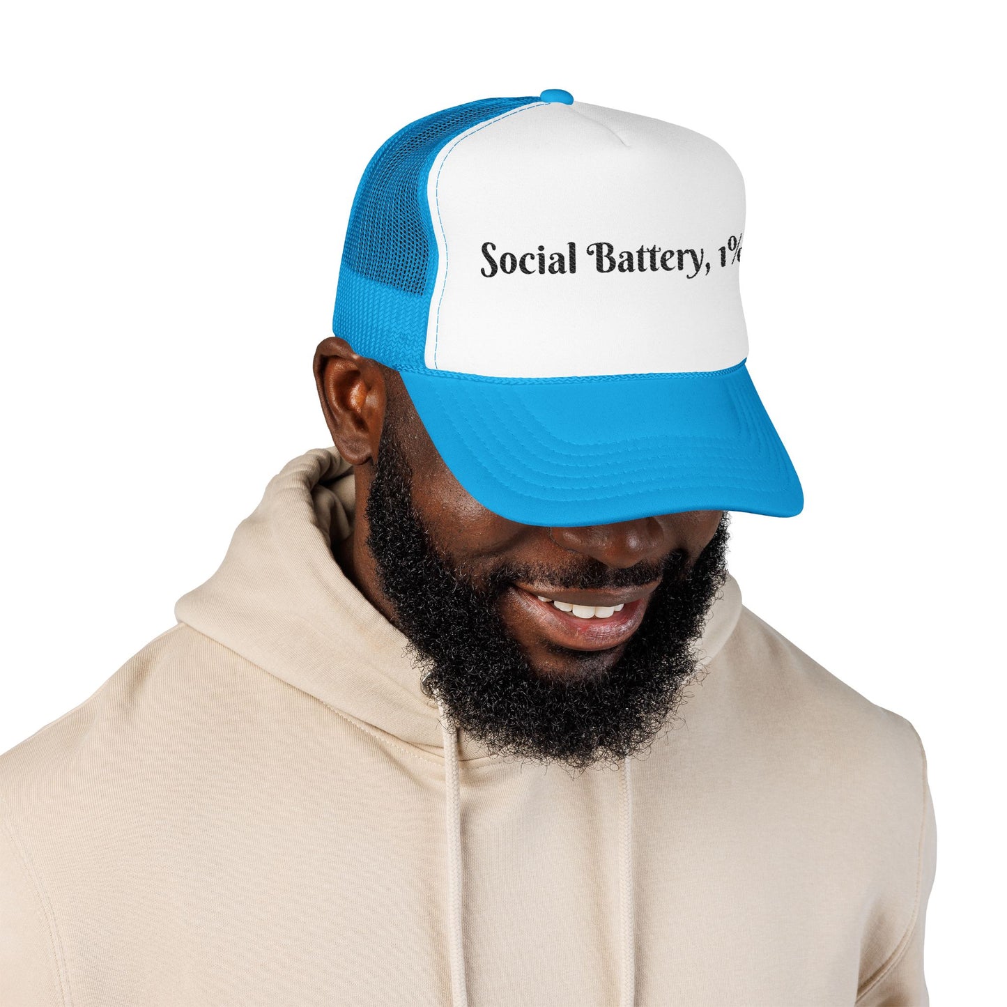 Social Battery Foam Trucker Hat - Casual Graphic Cap, Fun Gift for Friends, Outdoor Adventures, Festival Headwear, Summer Style
