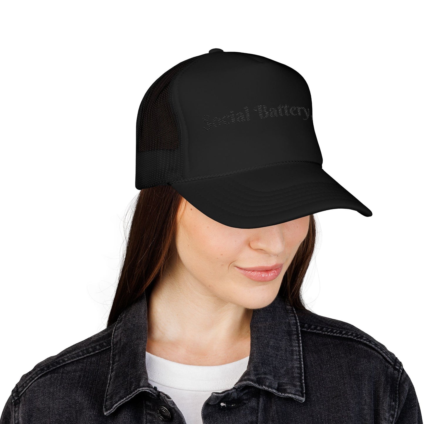 Social Battery Foam Trucker Hat - Casual Graphic Cap, Fun Gift for Friends, Outdoor Adventures, Festival Headwear, Summer Style