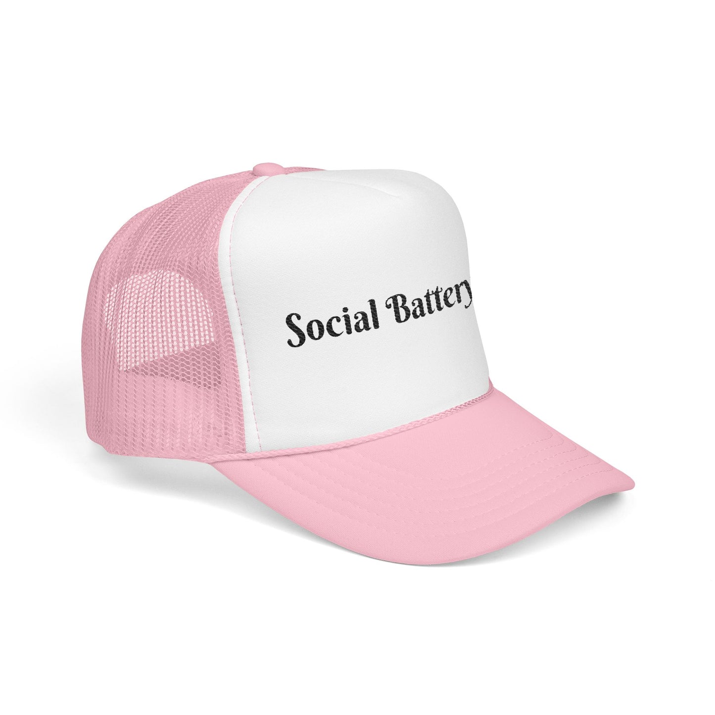 Social Battery Foam Trucker Hat - Casual Graphic Cap, Fun Gift for Friends, Outdoor Adventures, Festival Headwear, Summer Style