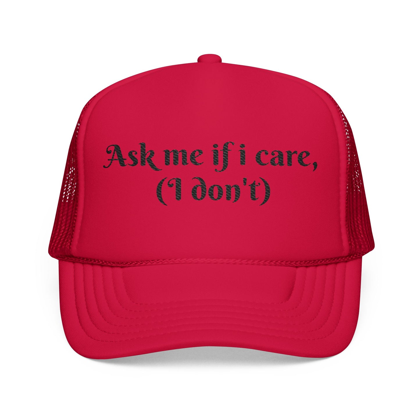 Foam Trucker Hat, Funny Cap, Gift for Friends, Casual Headwear, Outdoor Accessory, Summer Style, Embroidered Humor