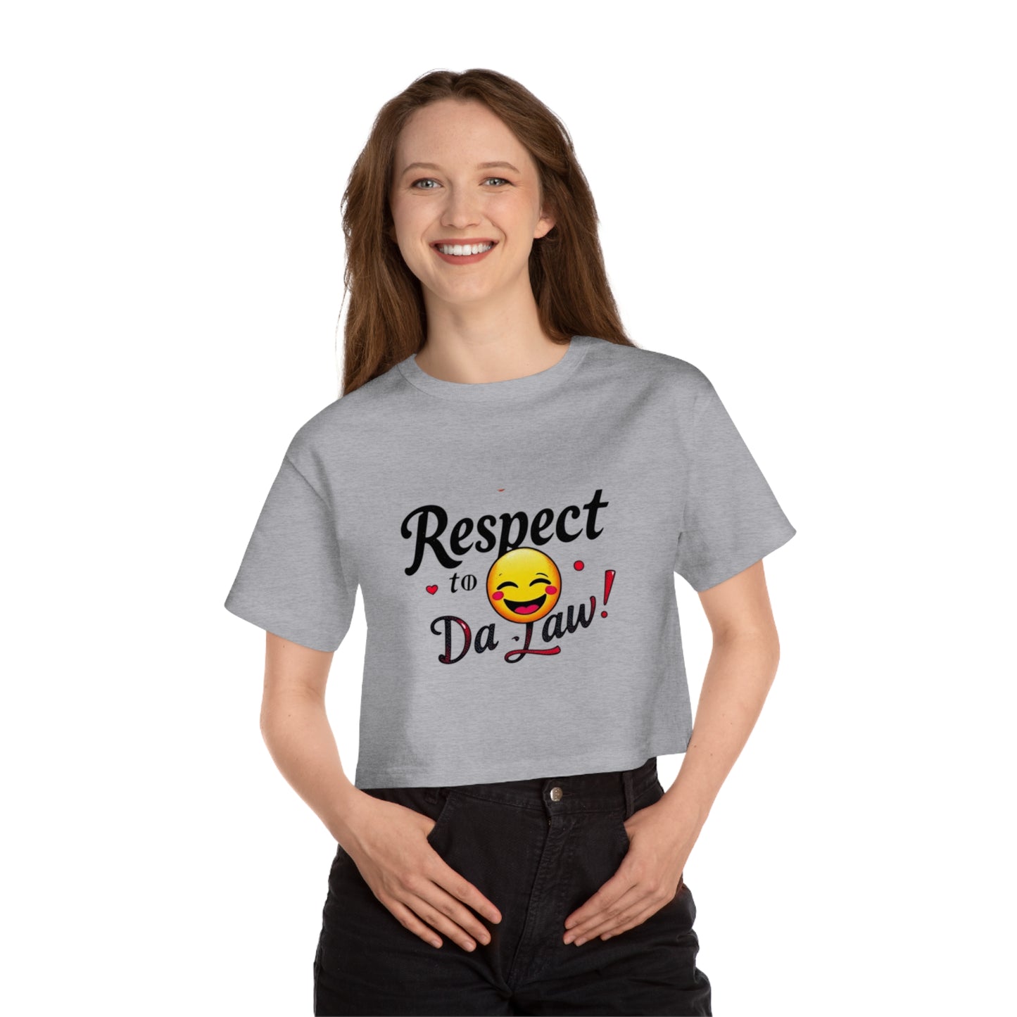 Respect to Da Law! Cropped T-Shirt, Funny Tee, Gift for Law Students, Casual Outfit, Summer Top, Unique Humor Shirt