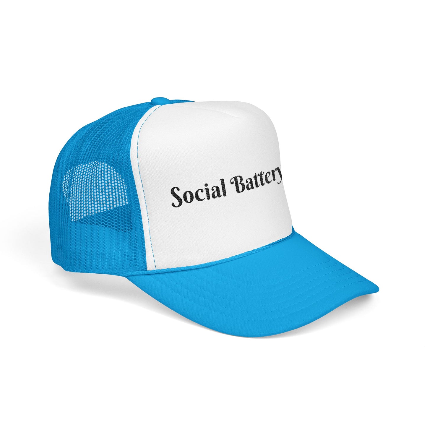 Social Battery Foam Trucker Hat - Casual Graphic Cap, Fun Gift for Friends, Outdoor Adventures, Festival Headwear, Summer Style