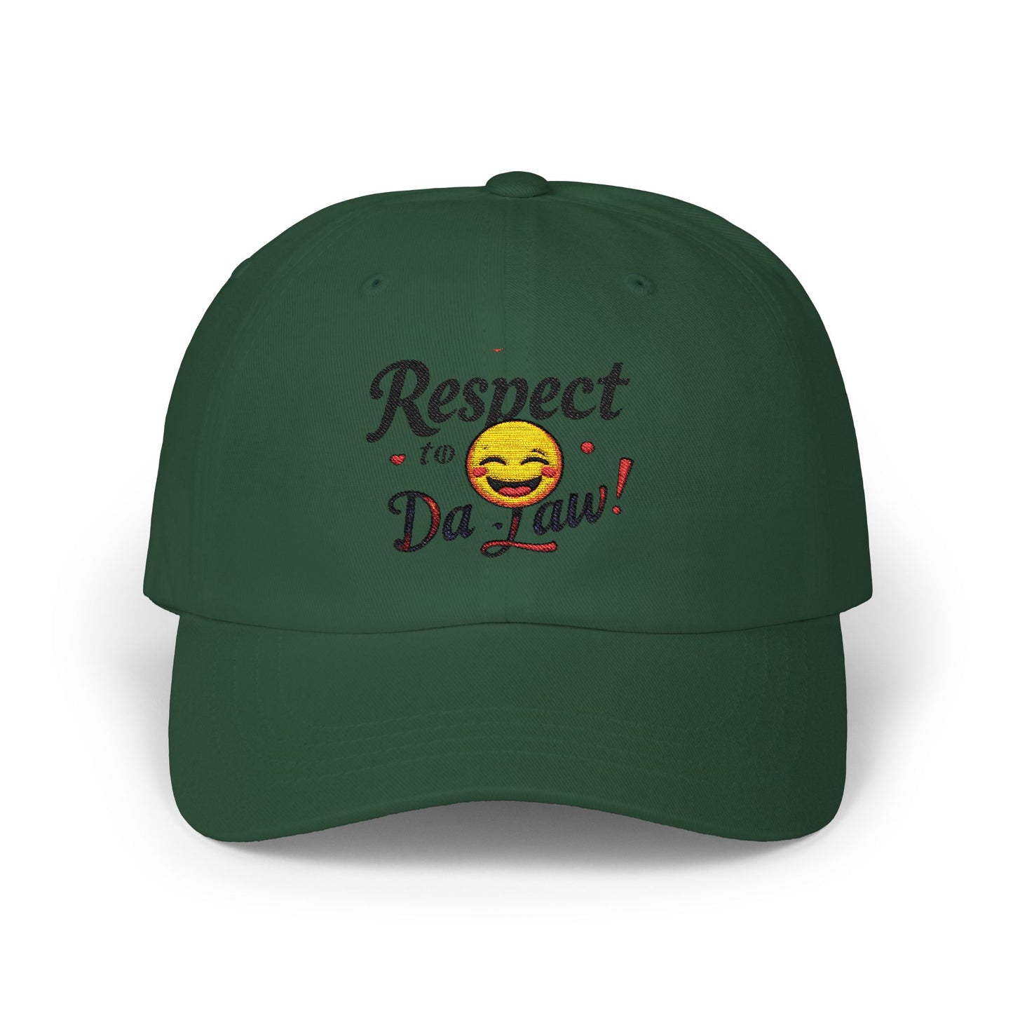 Humorous Dad Cap - 'Respect to Da Law!' Adjustable White Hat