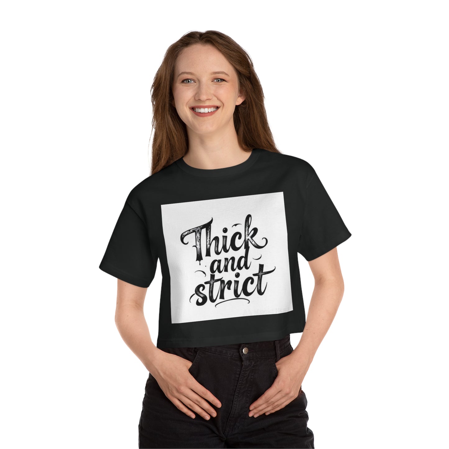 Thick and Strict Cropped T-Shirt, Stylish Casual Wear, Trendy Summer Top, Gift for Her, Fashion Statement Tee