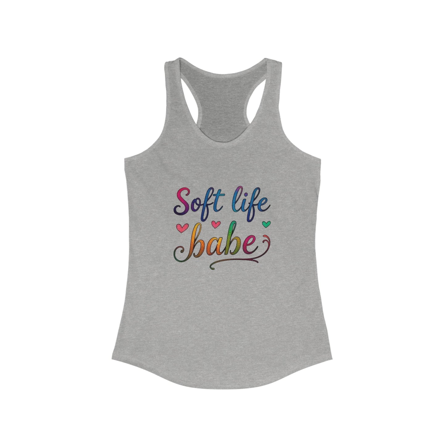 Soft Life Babe Racerback Tank | Women’s Summer Top, Casual Wear, Workout Gear, Fitness Tank, Birthday Gift