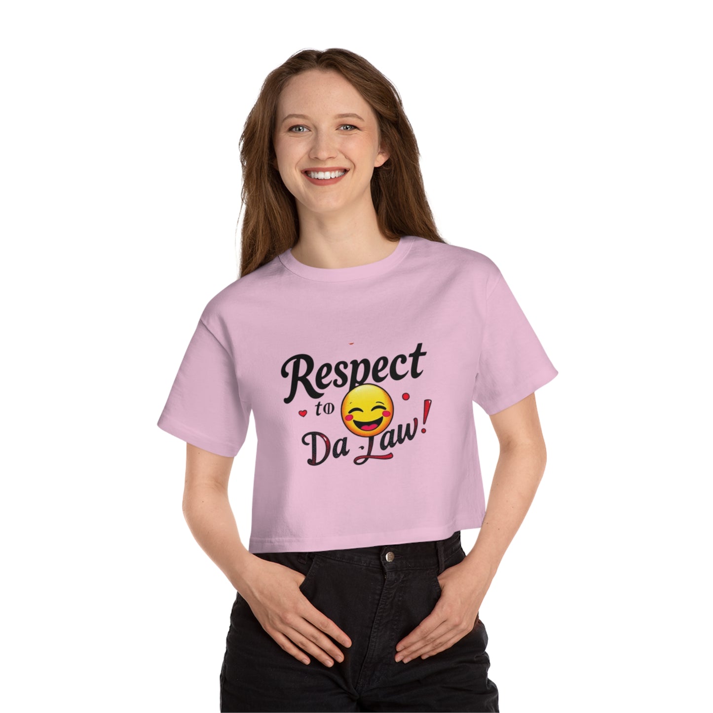 Respect to Da Law! Cropped T-Shirt, Funny Tee, Gift for Law Students, Casual Outfit, Summer Top, Unique Humor Shirt