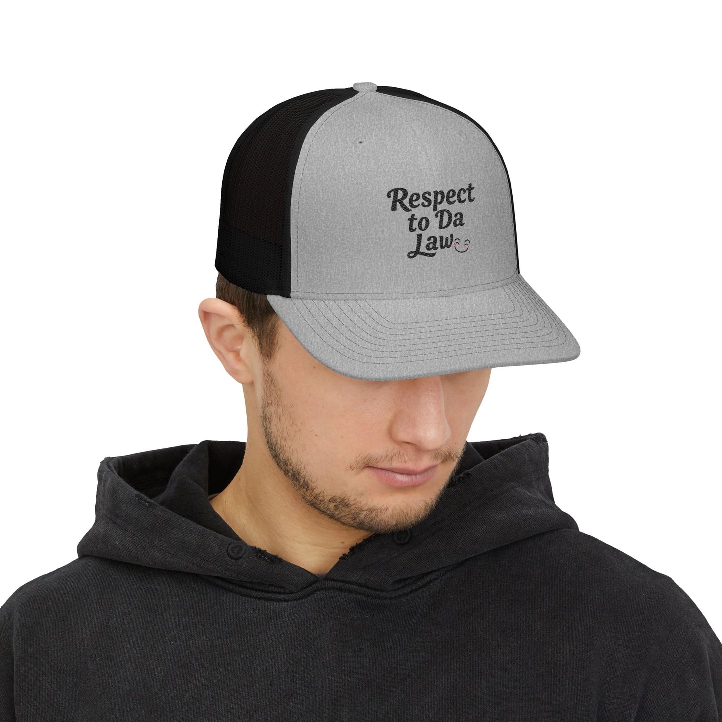 Respect to Da Law Snapback Trucker Cap | Casual Style, Gift for Law Students, Unisex Hat, Outdoor Activities, Trendy Summer Accessory