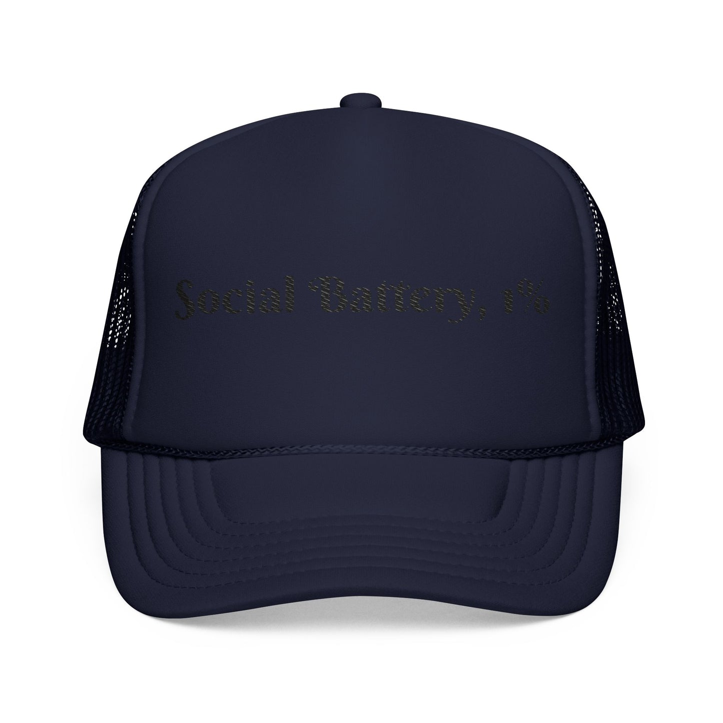 Social Battery Foam Trucker Hat - Casual Graphic Cap, Fun Gift for Friends, Outdoor Adventures, Festival Headwear, Summer Style