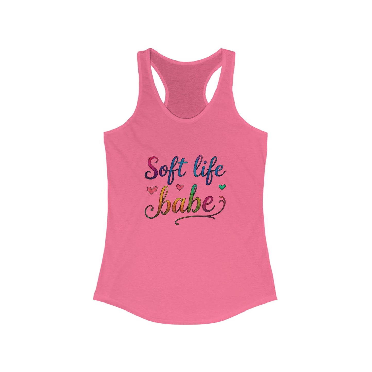 Soft Life Babe Racerback Tank | Women’s Summer Top, Casual Wear, Workout Gear, Fitness Tank, Birthday Gift