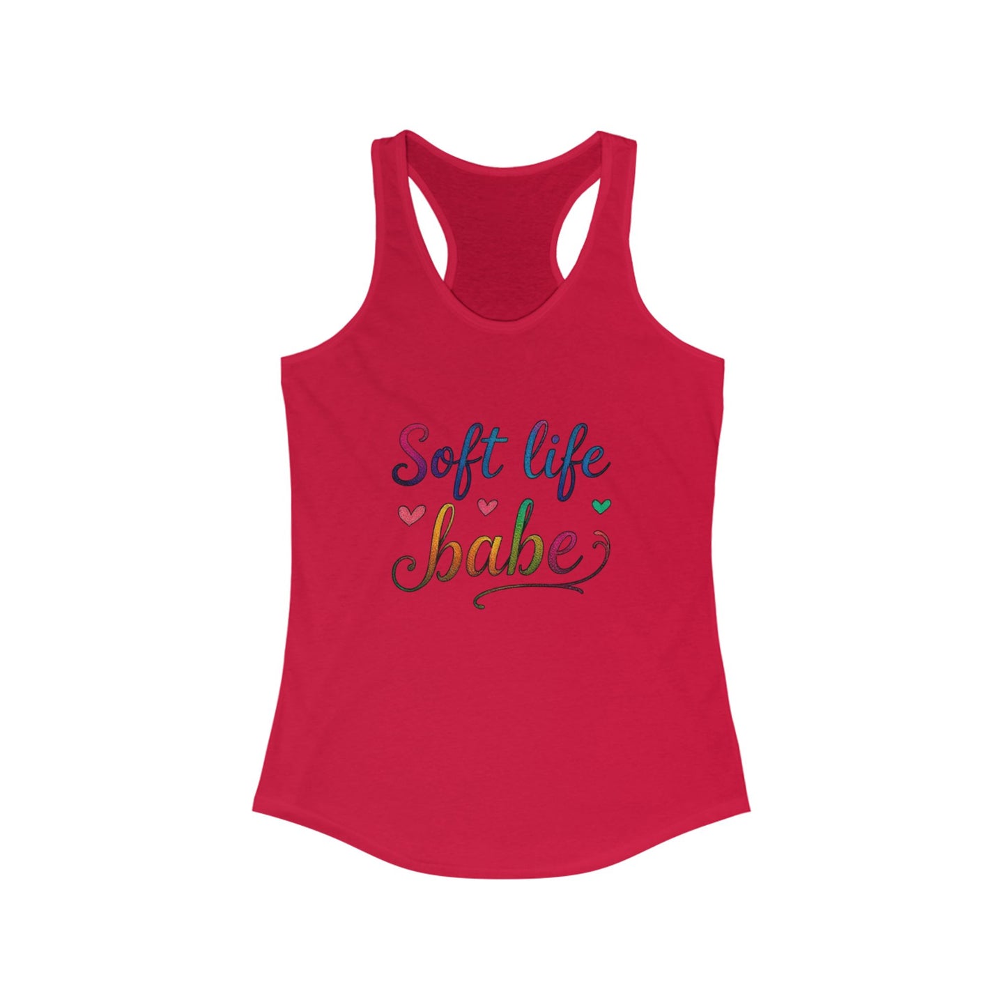 Soft Life Babe Racerback Tank | Women’s Summer Top, Casual Wear, Workout Gear, Fitness Tank, Birthday Gift