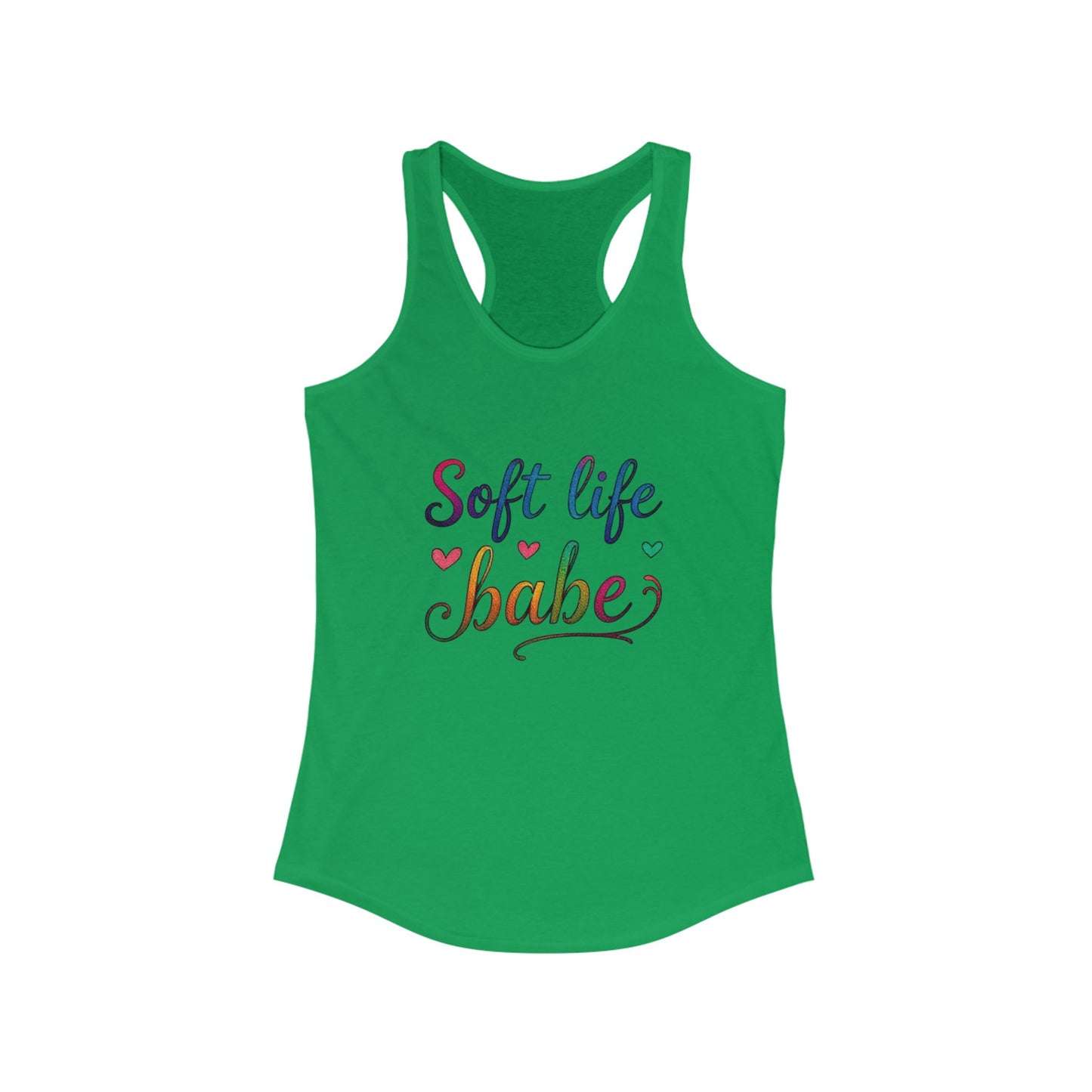 Soft Life Babe Racerback Tank | Women’s Summer Top, Casual Wear, Workout Gear, Fitness Tank, Birthday Gift
