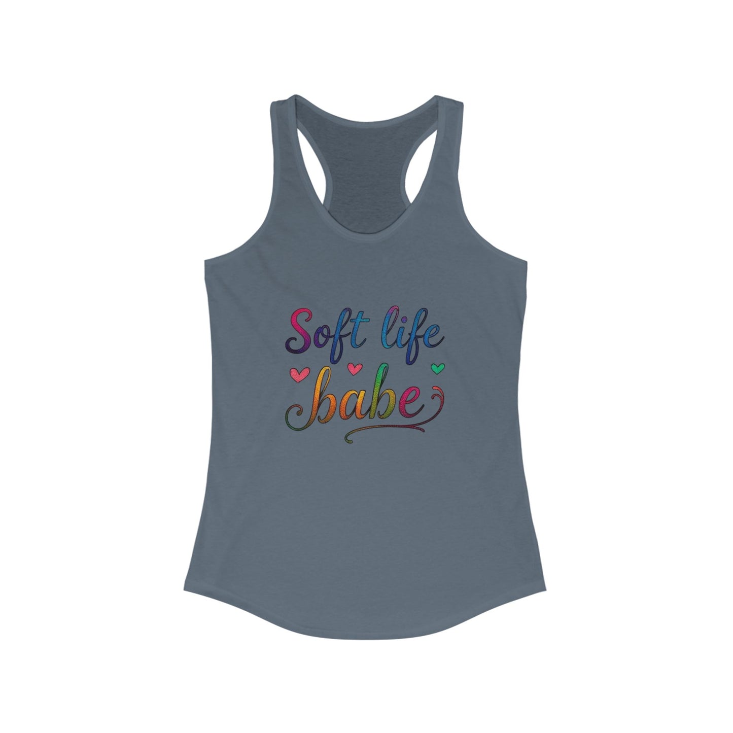 Soft Life Babe Racerback Tank | Women’s Summer Top, Casual Wear, Workout Gear, Fitness Tank, Birthday Gift