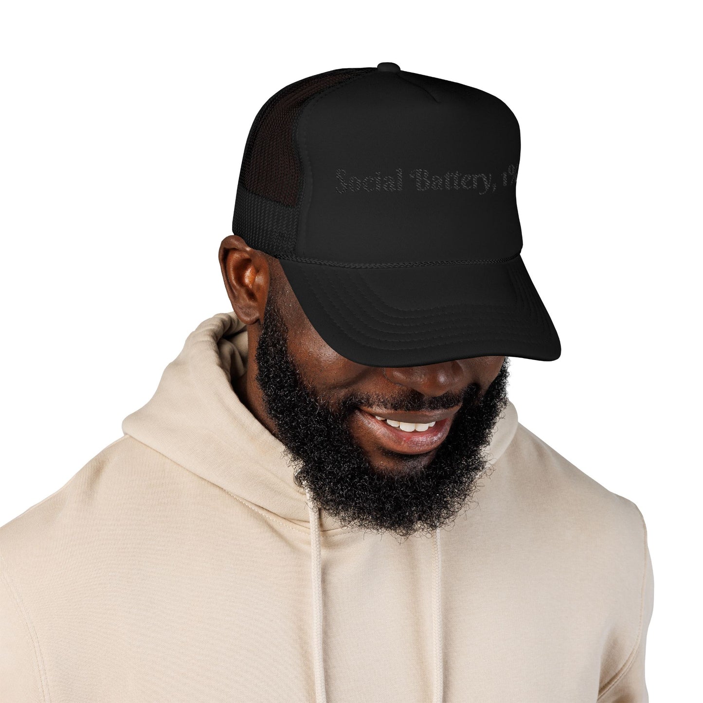 Social Battery Foam Trucker Hat - Casual Graphic Cap, Fun Gift for Friends, Outdoor Adventures, Festival Headwear, Summer Style