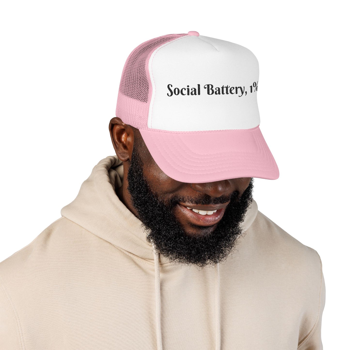 Social Battery Foam Trucker Hat - Casual Graphic Cap, Fun Gift for Friends, Outdoor Adventures, Festival Headwear, Summer Style