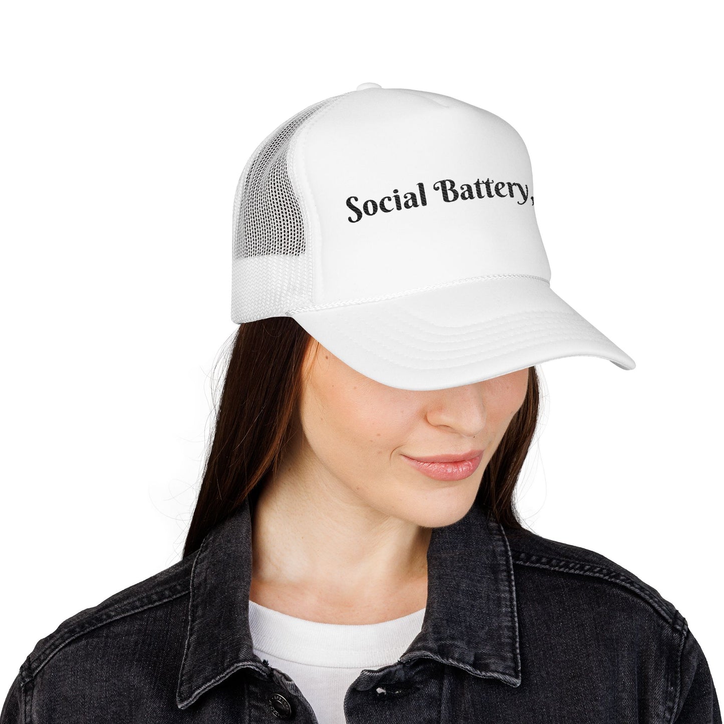 Social Battery Foam Trucker Hat - Casual Graphic Cap, Fun Gift for Friends, Outdoor Adventures, Festival Headwear, Summer Style