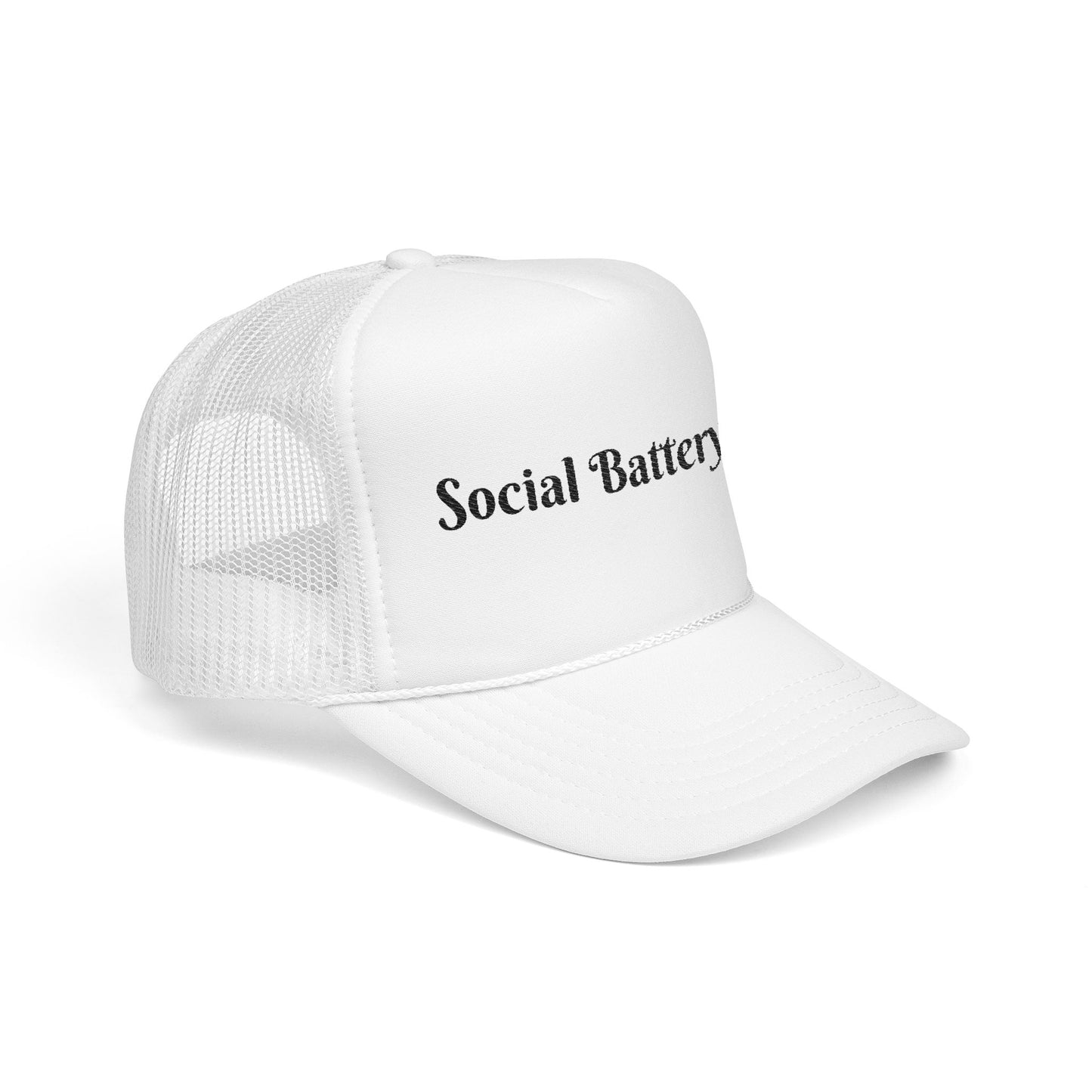 Social Battery Foam Trucker Hat - Casual Graphic Cap, Fun Gift for Friends, Outdoor Adventures, Festival Headwear, Summer Style
