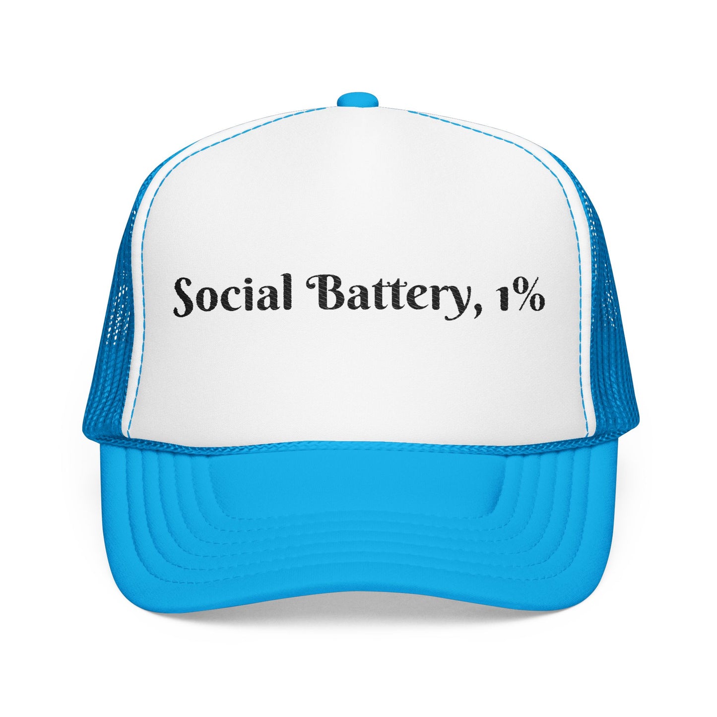 Social Battery Foam Trucker Hat - Casual Graphic Cap, Fun Gift for Friends, Outdoor Adventures, Festival Headwear, Summer Style